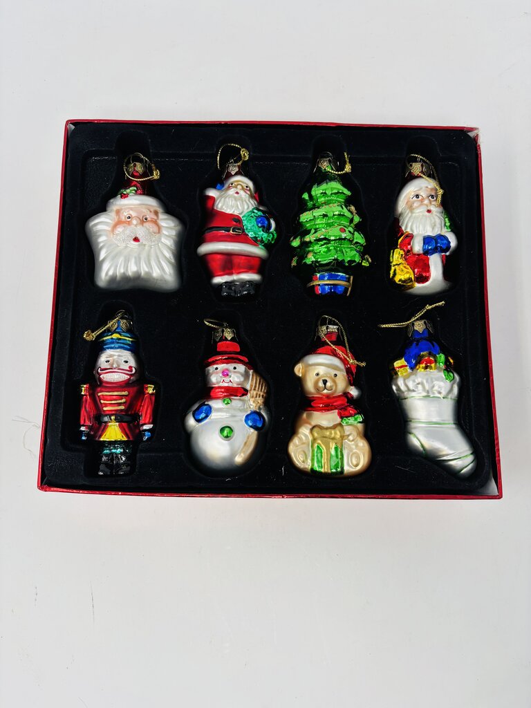 Boxed Set Of Blown Glass Ornaments