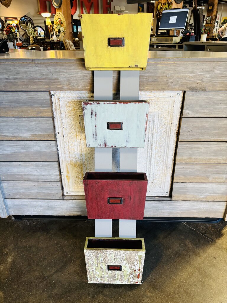 Painted 4 Tier Magazine Organizer Rack