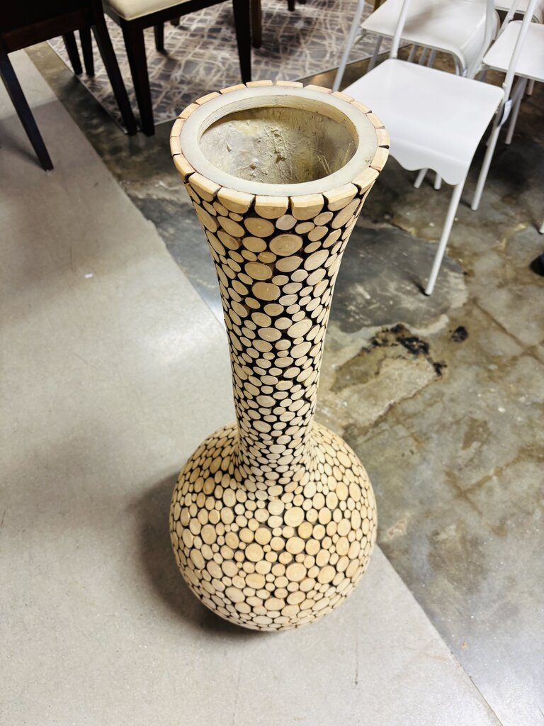 Oslo Wood Cut Floor Vase 40"H