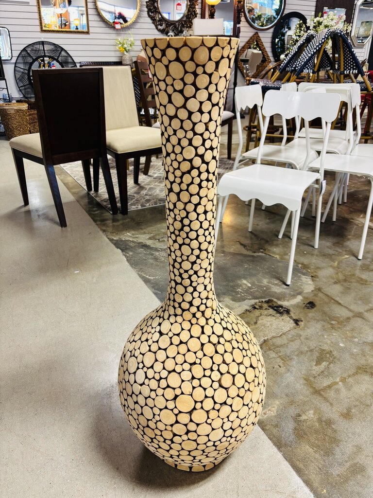 Oslo Wood Cut Floor Vase 40"H