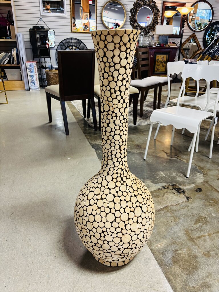 Oslo Wood Cut Floor Vase 40"H