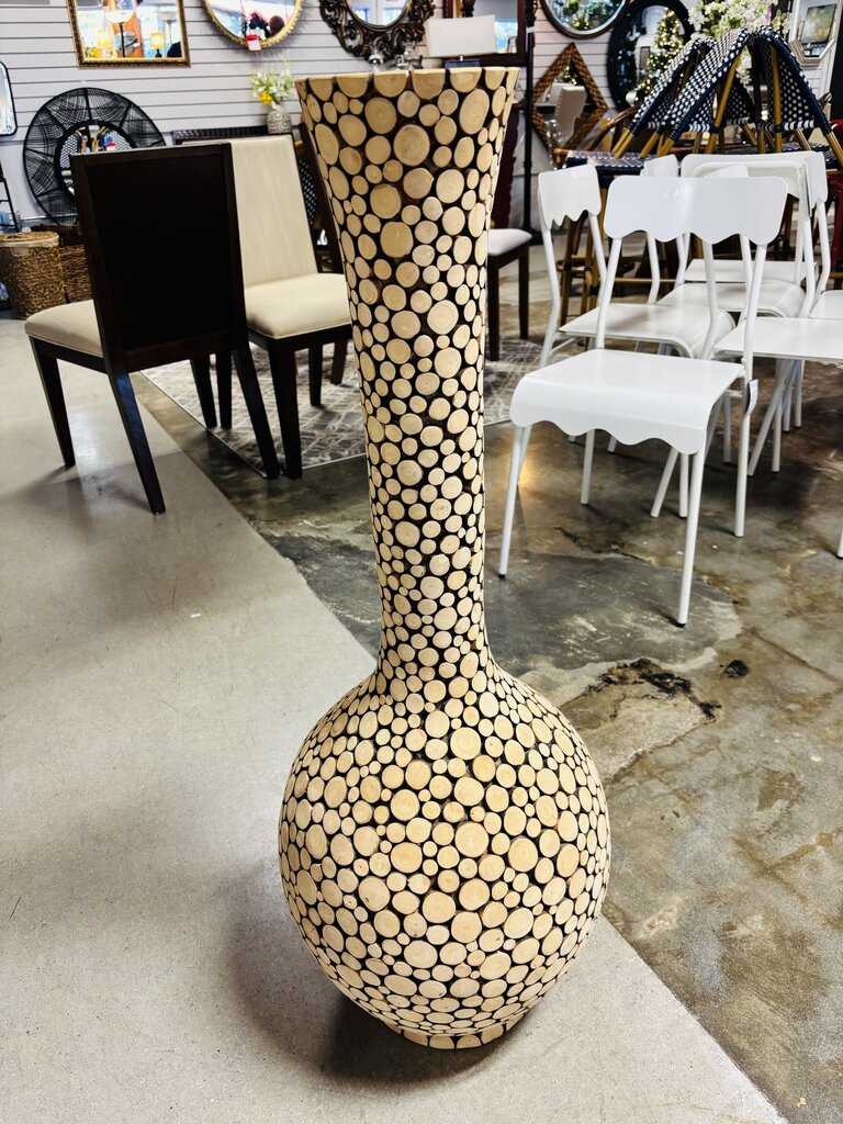 Oslo Wood Cut Floor Vase 40"H