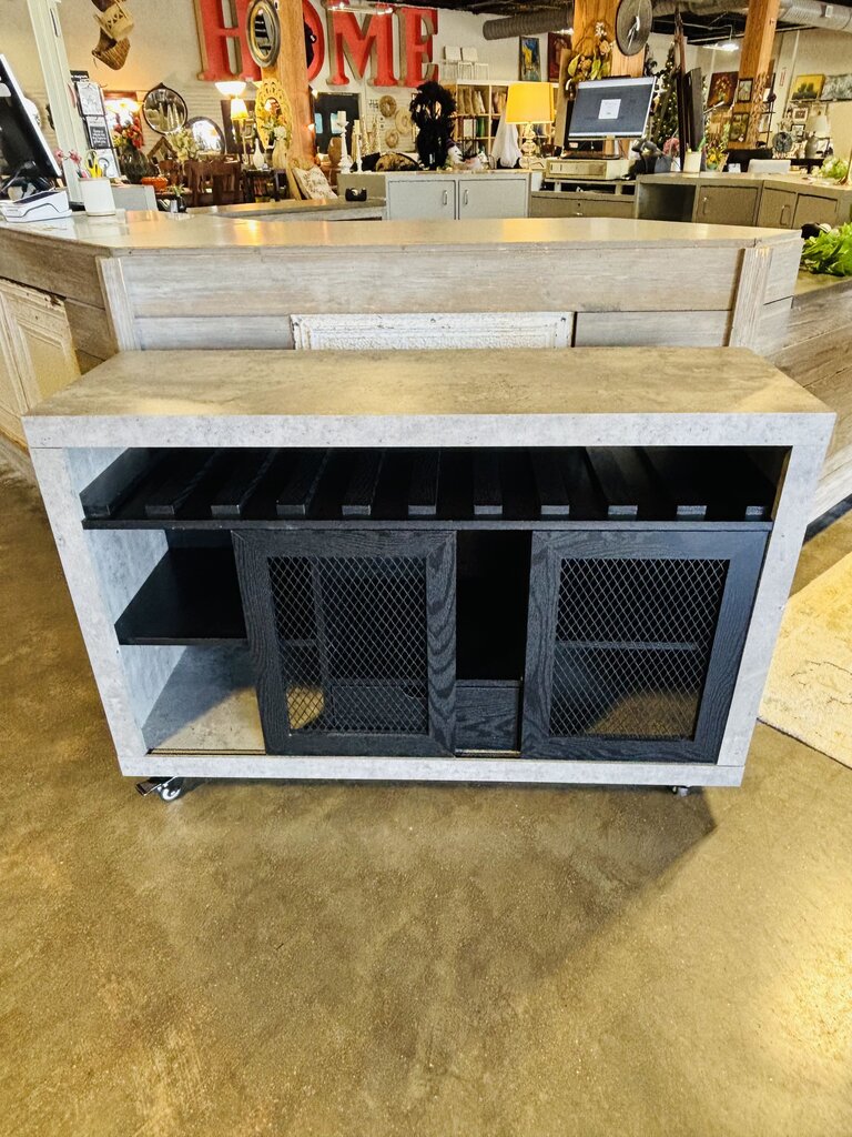 Rolling Sideboard Bar & Wine Rack