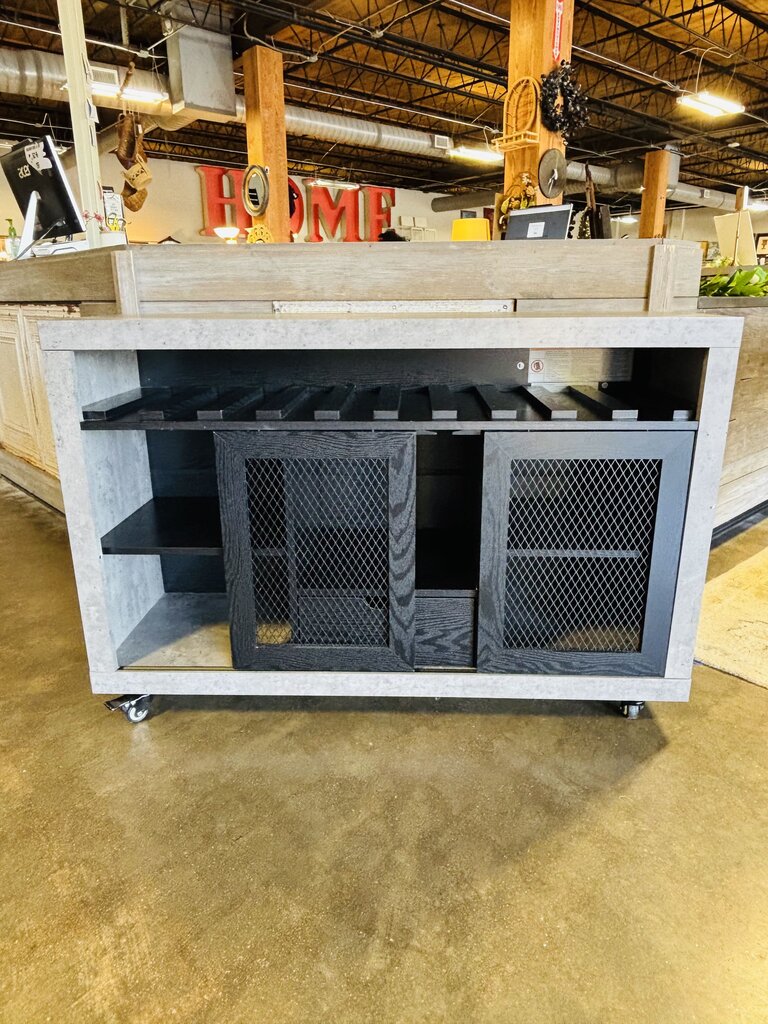 Rolling Sideboard Bar & Wine Rack