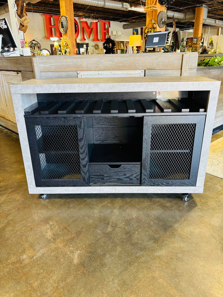 Rolling Sideboard Bar & Wine Rack