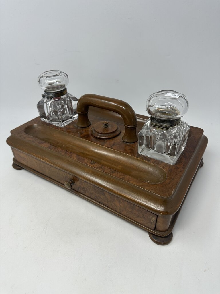 Antique Edwardian Double Inkwell