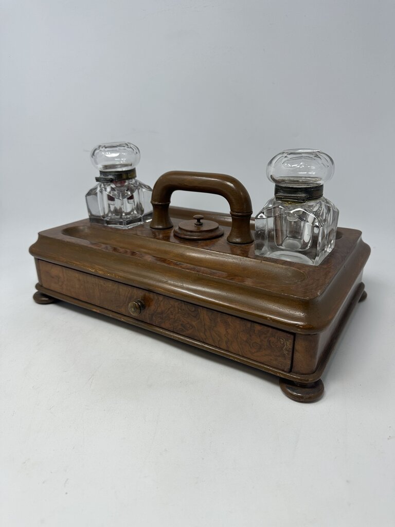 Antique Edwardian Double Inkwell