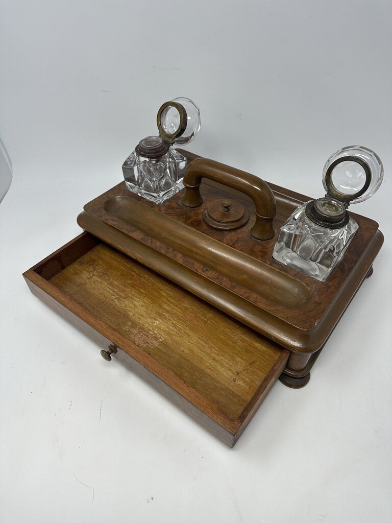 Antique Edwardian Double Inkwell