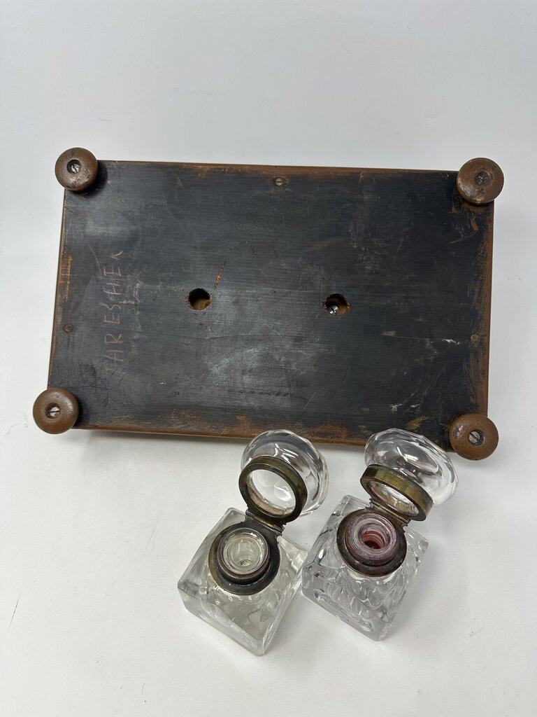 Antique Edwardian Double Inkwell