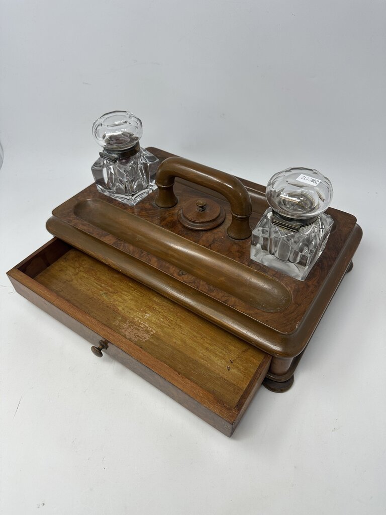 Antique Edwardian Double Inkwell