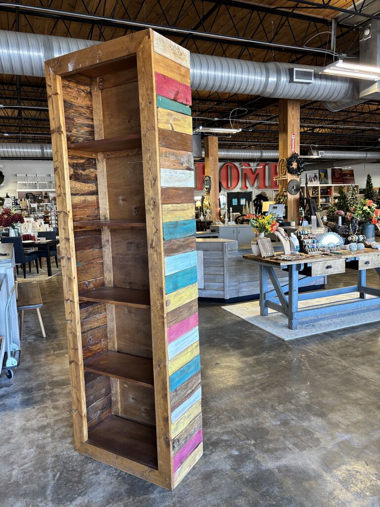 Rustic Wood Bookcase 29.5 X 13.75 X 94
