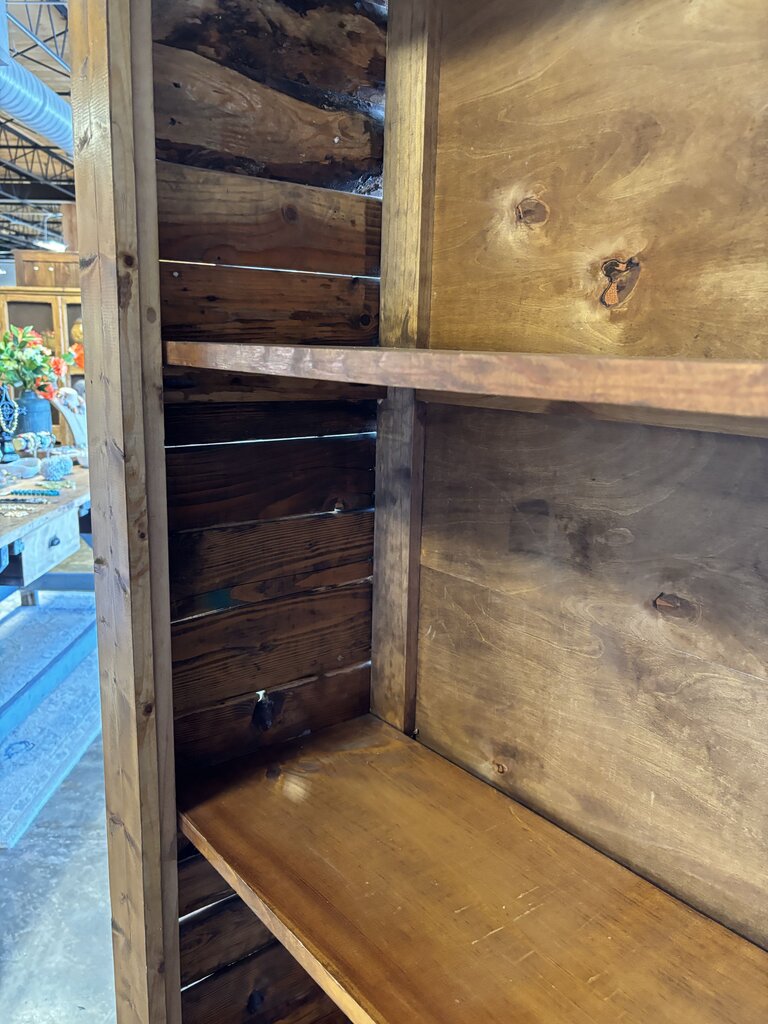 Rustic Wood Bookcase 29.5 X 13.75 X 94
