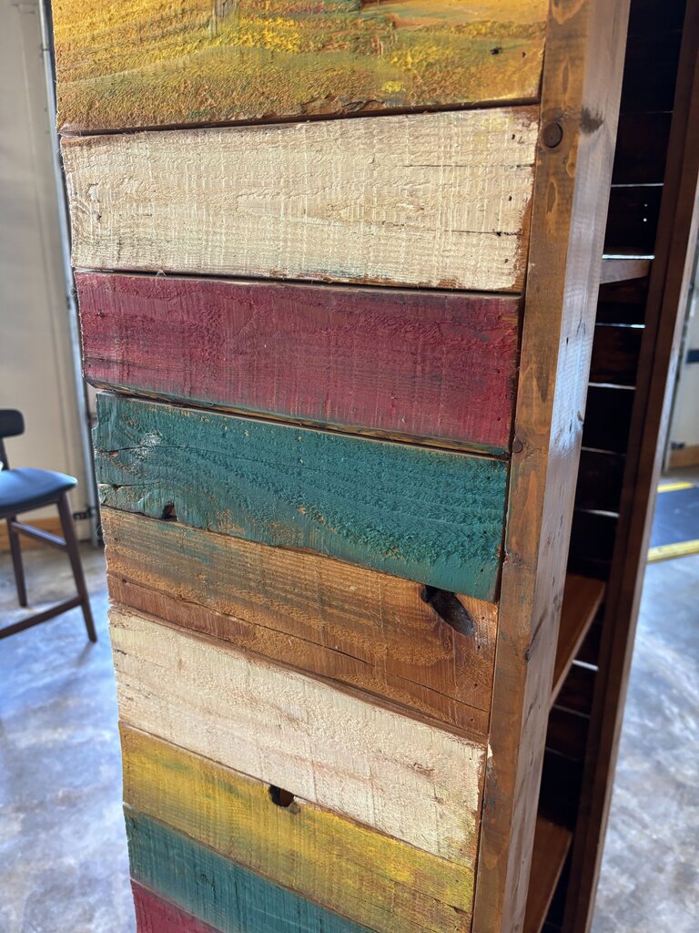 Rustic Wood Bookcase 29.5 X 13.75 X 94