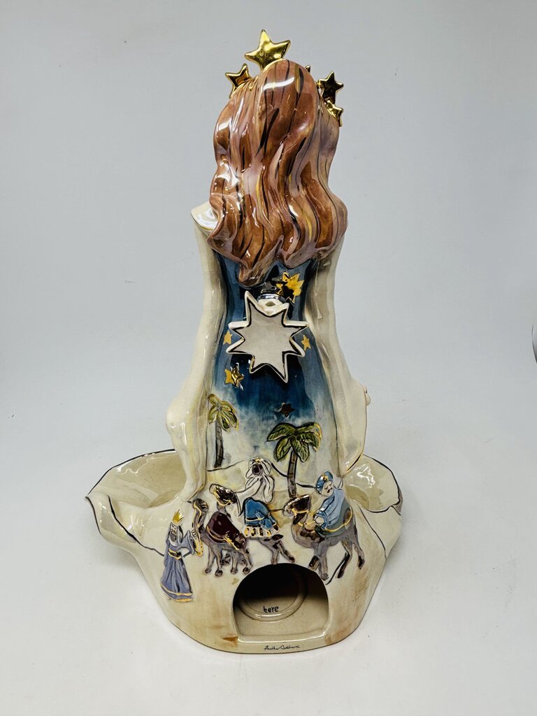 Blue Sky Clayworks Nativity Angel Tea Light Holder