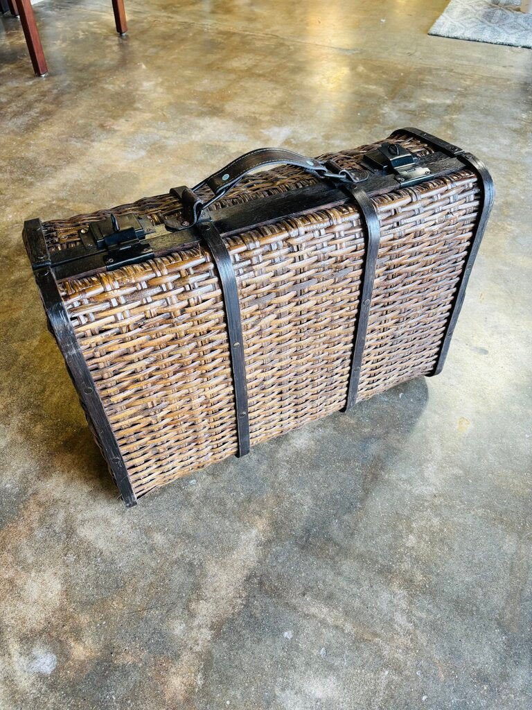 Woven Rattan Storage Suitcase