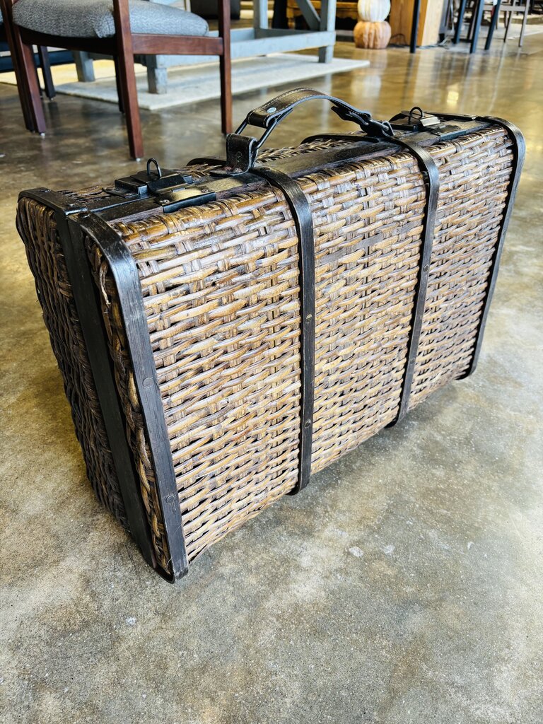Woven Rattan Storage Suitcase
