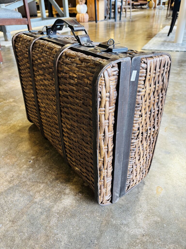 Woven Rattan Storage Suitcase