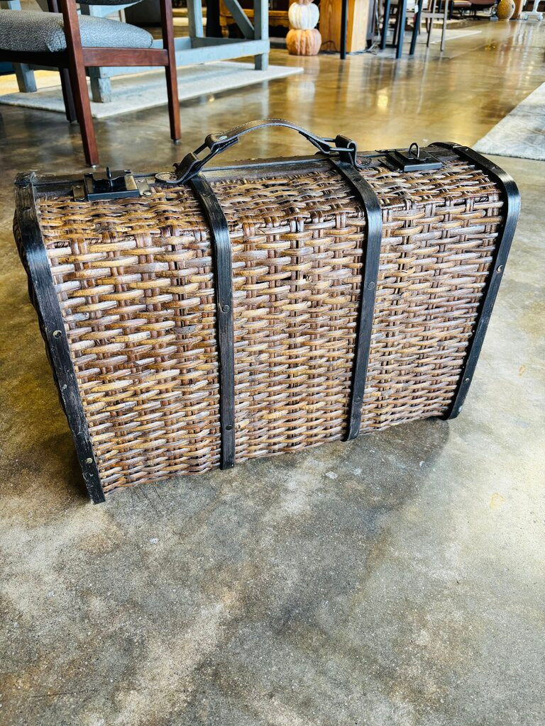Woven Rattan Storage Suitcase