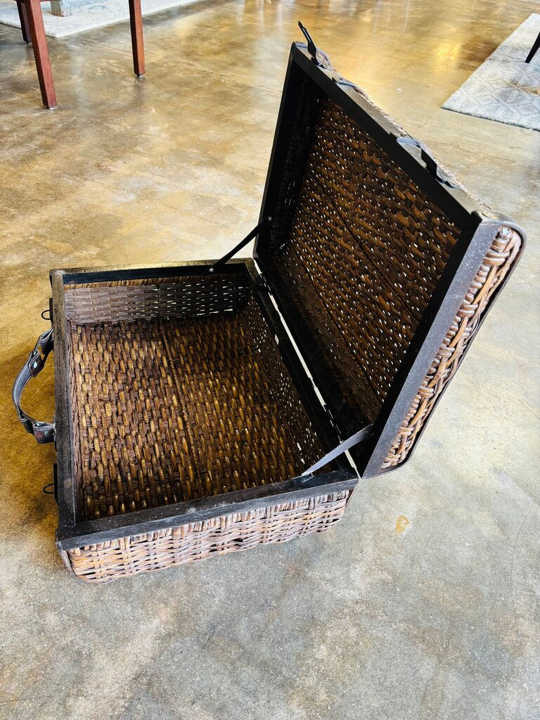 Woven Rattan Storage Suitcase
