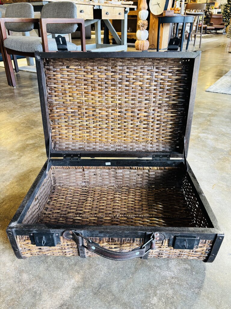 Woven Rattan Storage Suitcase