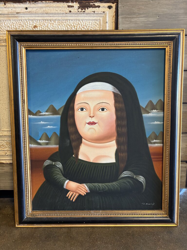 Satirical Full Figured Mona Lisa Signed