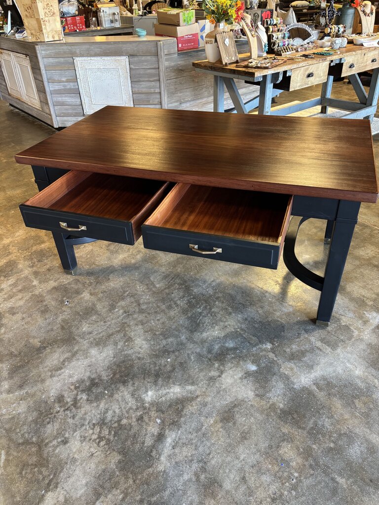 Painted Dining Table with 2 Drawers 66 X 38 X 31