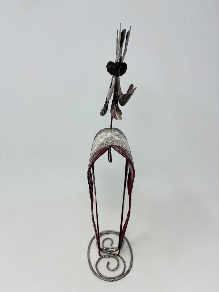 Metal Red/White Reindeer and Tree 2 PC