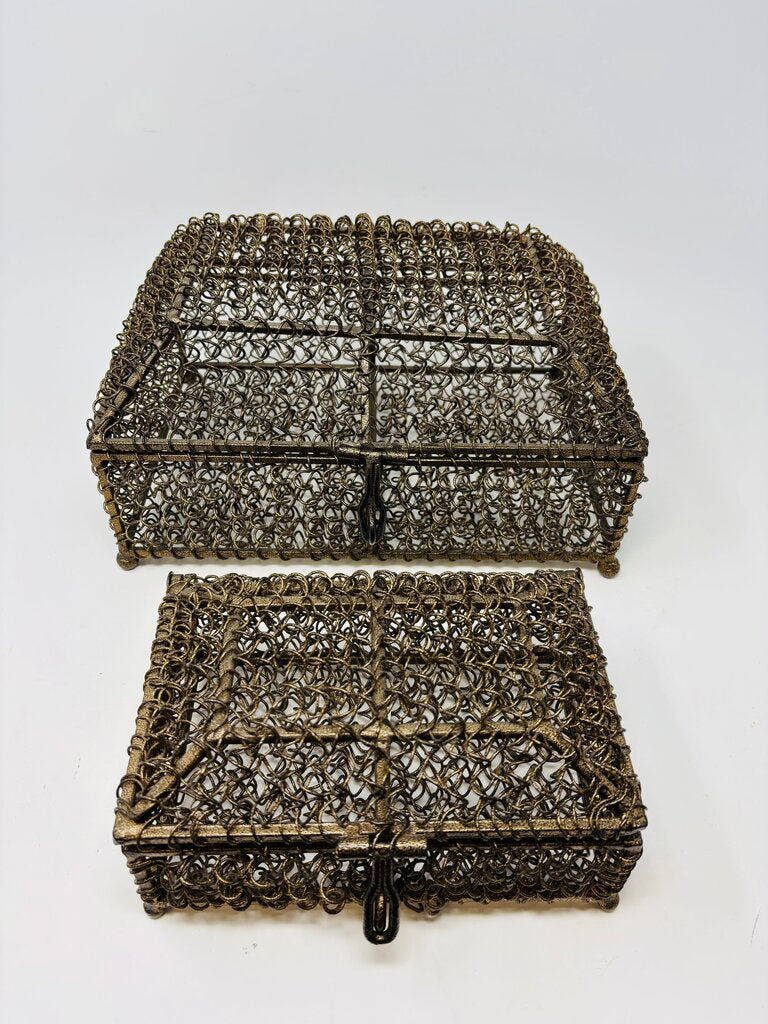 Ornate Wirework Metal Nesting Boxes