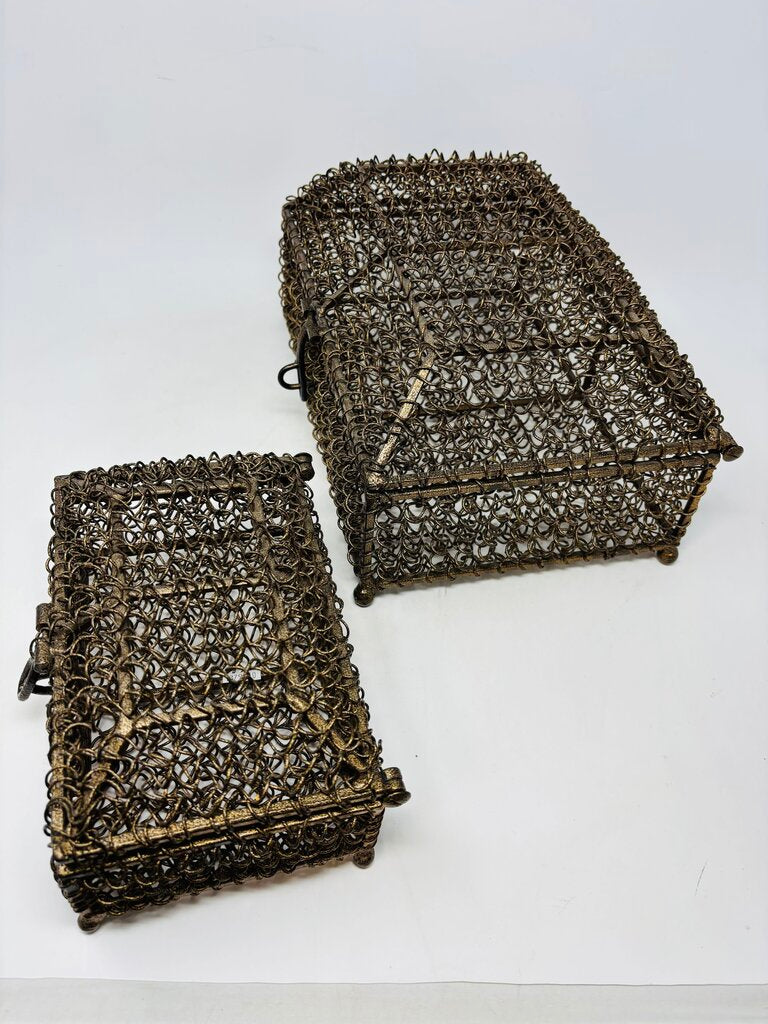 Ornate Wirework Metal Nesting Boxes