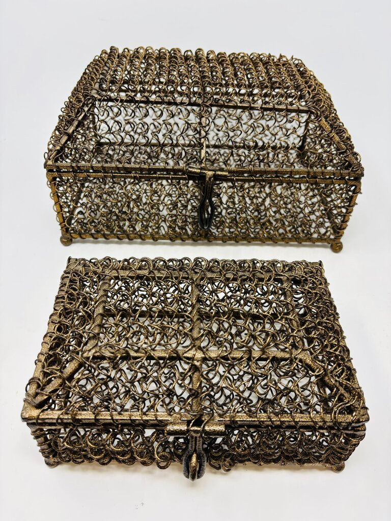Ornate Wirework Metal Nesting Boxes