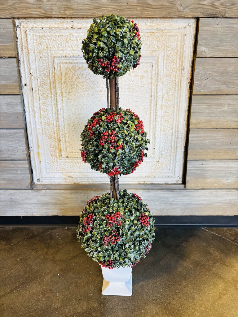 Triple Ball Topiary Tree In Pot