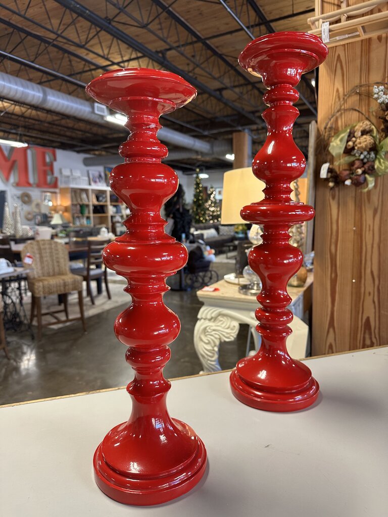 Red Candle Sticks Pair