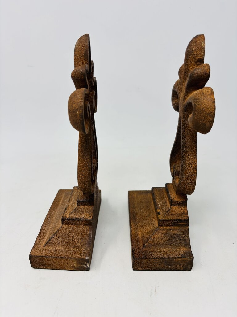Rustic Cast Iron Fleur-de-lis Bookends