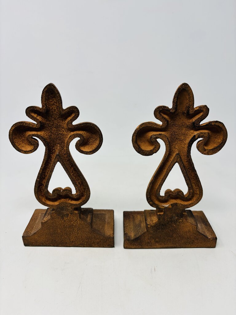 Rustic Cast Iron Fleur-de-lis Bookends