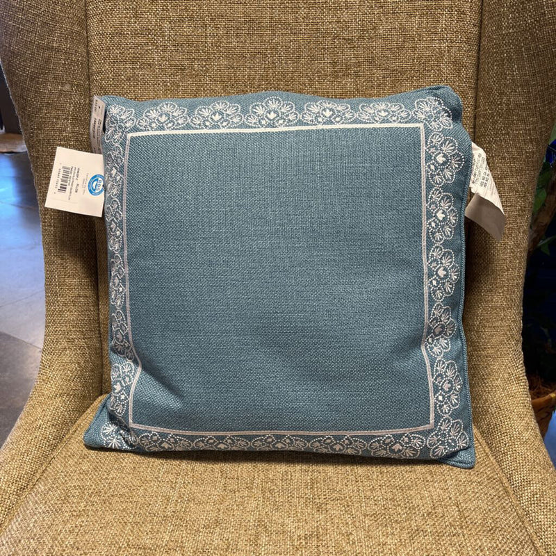 Apolonia Blue Framed Square Pillow