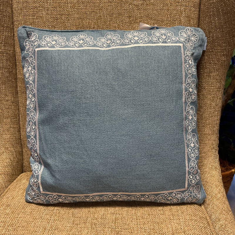 Apolonia Blue Framed Square Pillow