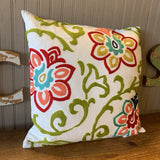Clementine Spring Floral Square Pillow