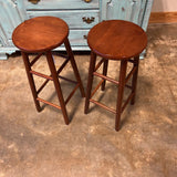 Set of 2 Wood Barstools