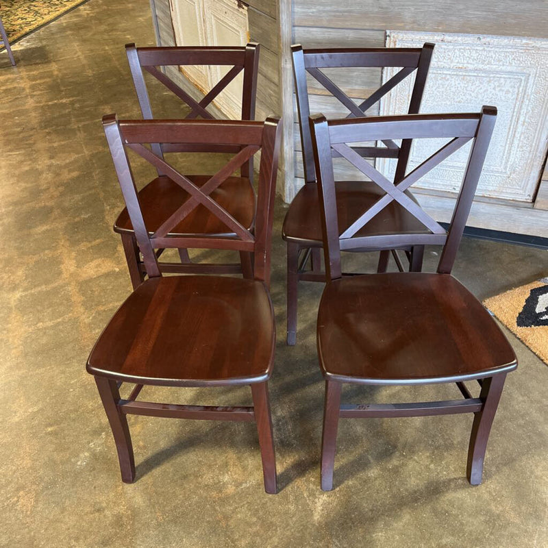 Set of 4 "X" Back Dinning Chairs