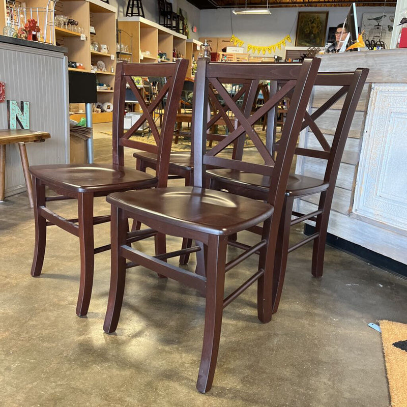 Set of 4 "X" Back Dinning Chairs